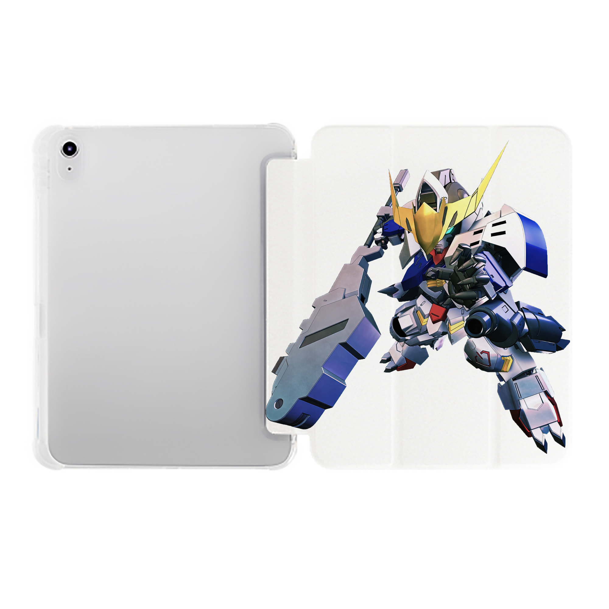 （画像用） 機動戦士ガンダム Mobile Suit Gundam IPad ケース ペン収納付き 三つ折りスタンド PUレザー×シリコン 対応機種9.5/10.5/10.9インチ